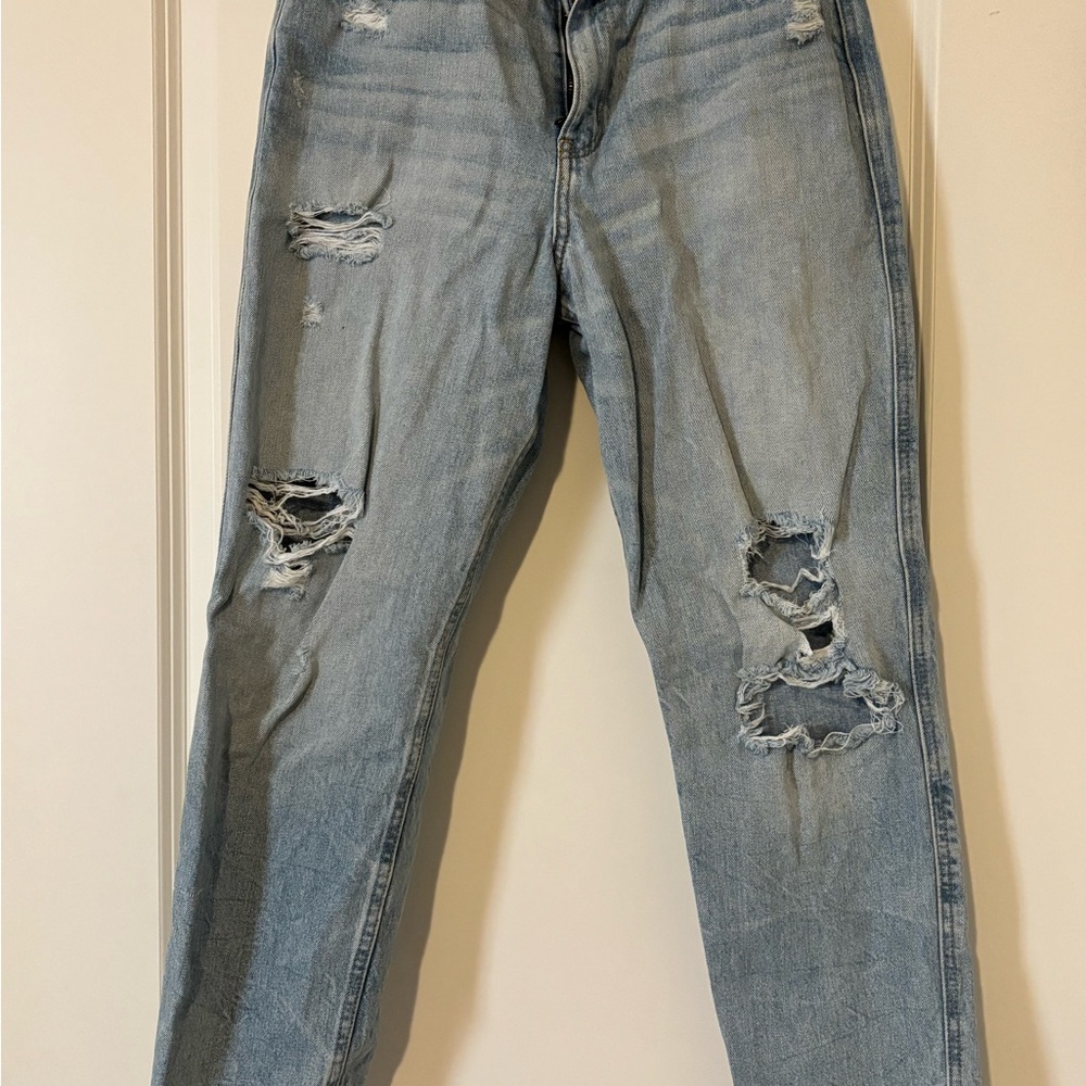 Abercrombie & Fitch Light Blue High Rise Girlfriend Jeans